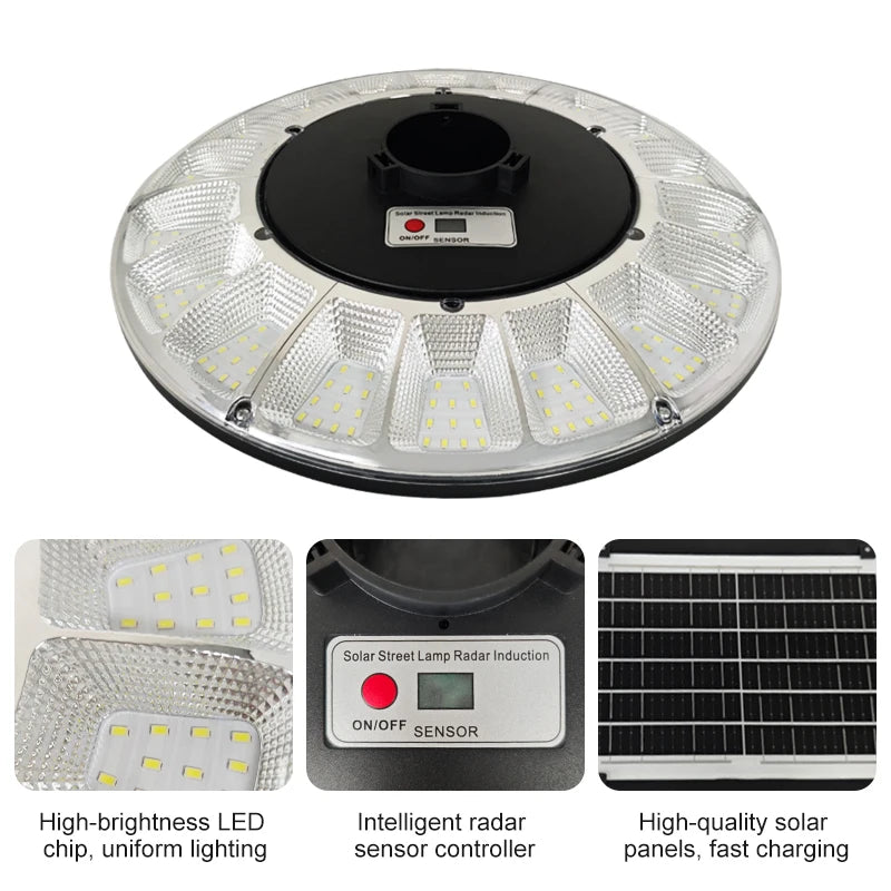 Outdoor Solar Garden Light Super Bright UFO LED Solar Street Light IP44 Waterproof for Yard Patio Driveway Villa Decoration