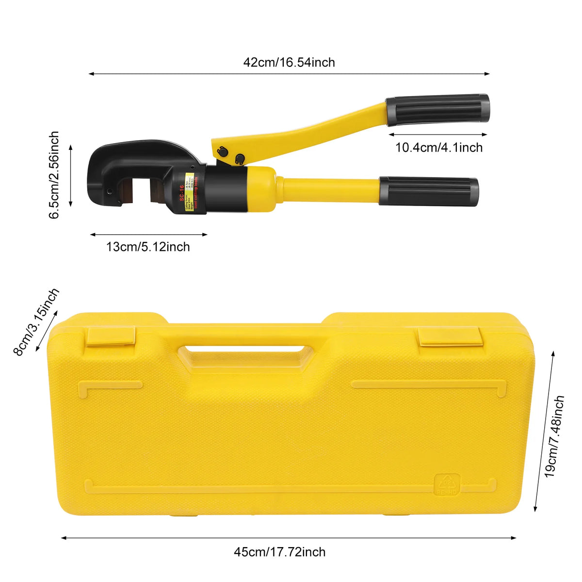 8/13Ton Heavy Duty Hydraulic Rebar Cutters Handheld Cutting Tool with Case 4-22mm for Construction Site Metal Work