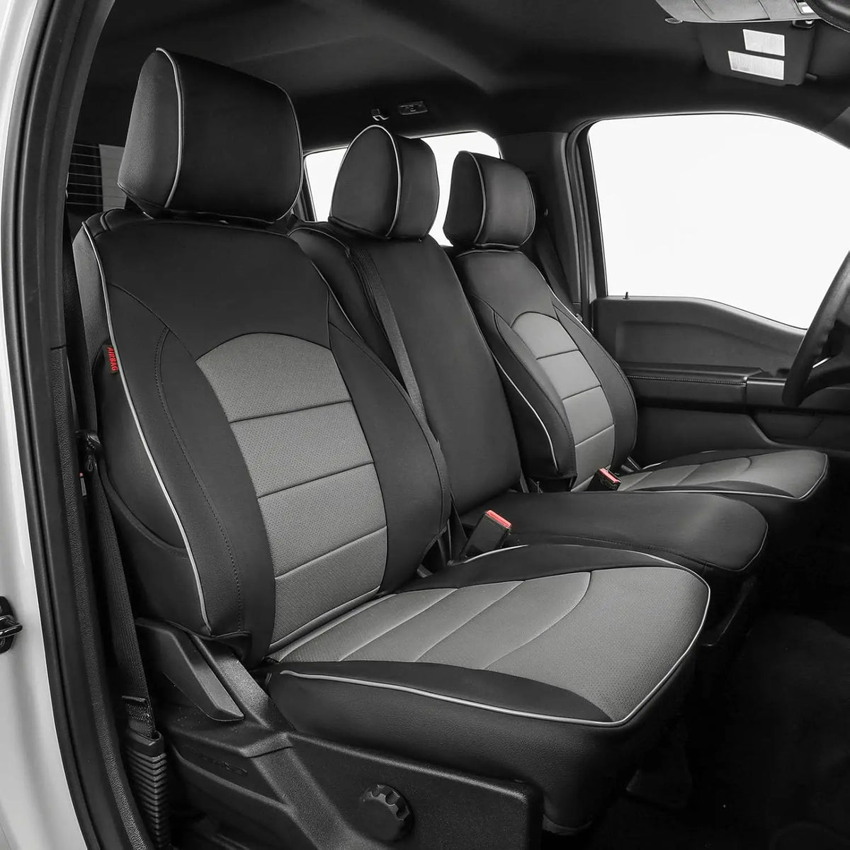 EKR F150 Seat Covers Custom Fit for Ford F150 SuperCrew 2015-2026 XL/XLT F250/F350/F450 Crewcab 2017-2026 XL/XLT Full Set Trucks Waterproof Leather Seat Protectors