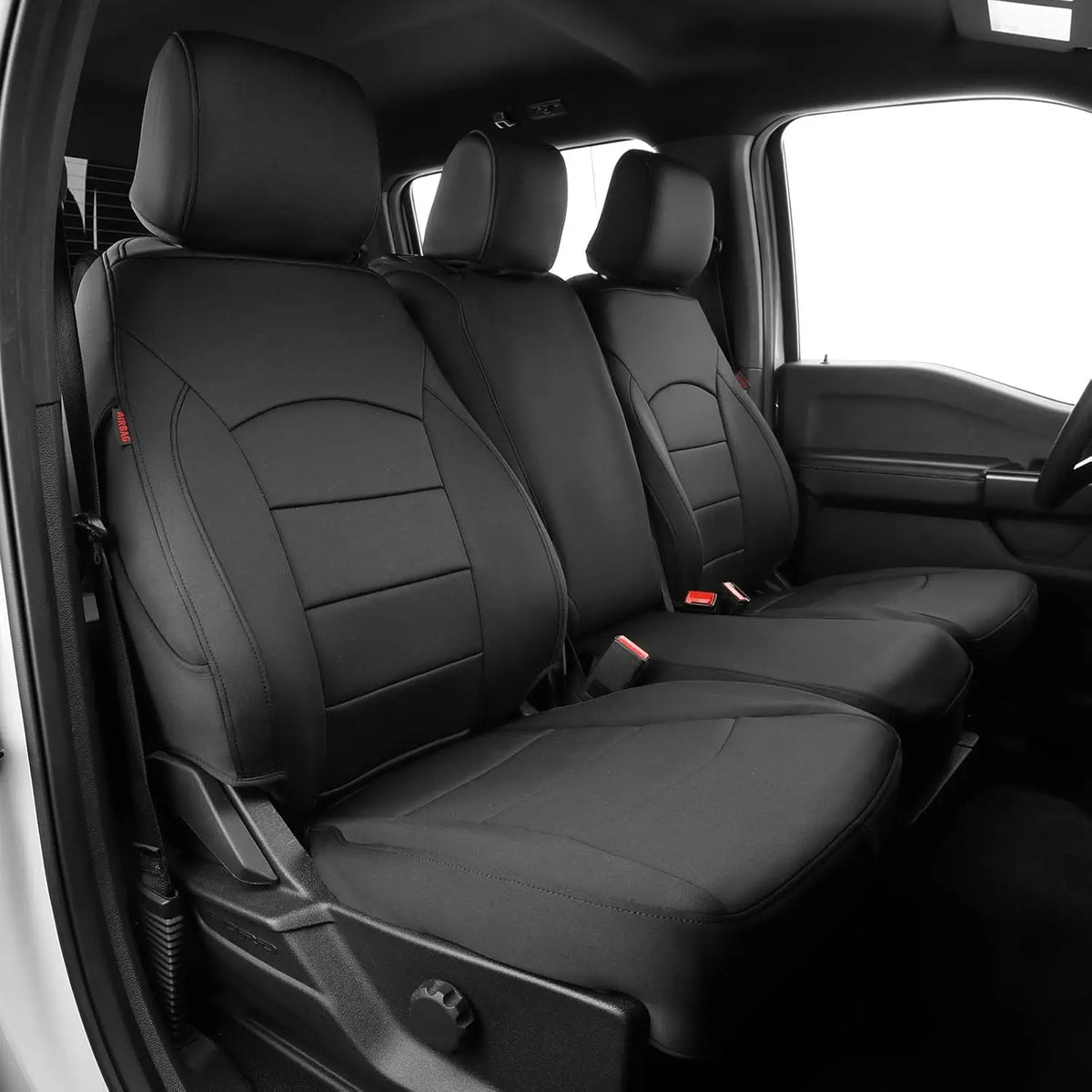 EKR F150 Seat Covers Custom Fit for Ford F150 SuperCrew 2015-2026 XL/XLT F250/F350/F450 Crewcab 2017-2026 XL/XLT Full Set Trucks Waterproof Leather Seat Protectors
