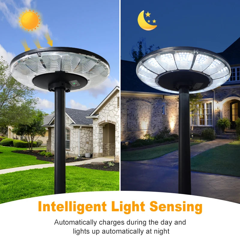 Outdoor Solar Garden Light Super Bright UFO LED Solar Street Light IP44 Waterproof for Yard Patio Driveway Villa Decoration