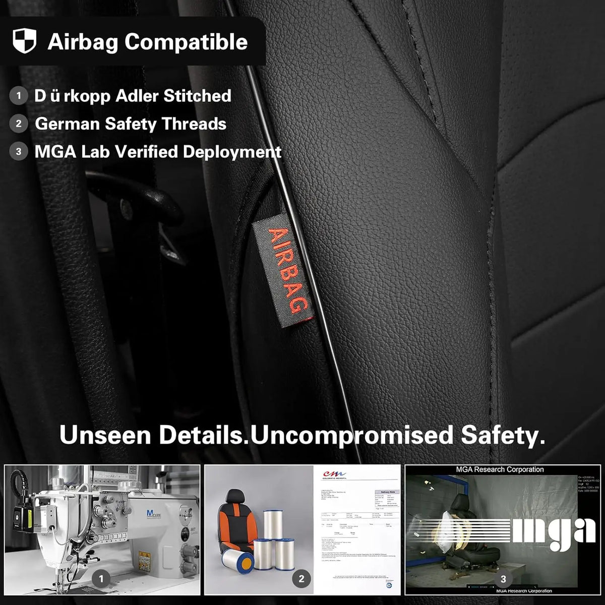 EKR Tacoma Car Seat Covers Custom Fit For Toyota Tacoma 2024-2026 DoubleCab/CrewCab SR/SR5/TRD Sport/TRD Off-Road/Limited Full Set Truck Faux Leather Car Seat Covers Accessories