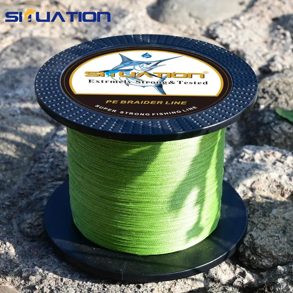 SIIUATION Ultra-Strong PE Braided Fishing Line, 1000M-1094YDS - 4-Strand Multi-Wire, Wear-Resistant, Smooth Long Casting up to 100 LB - Ideal for All Fishing Enthusiasts, Perfect Halloween Gift, Fishing Accessory