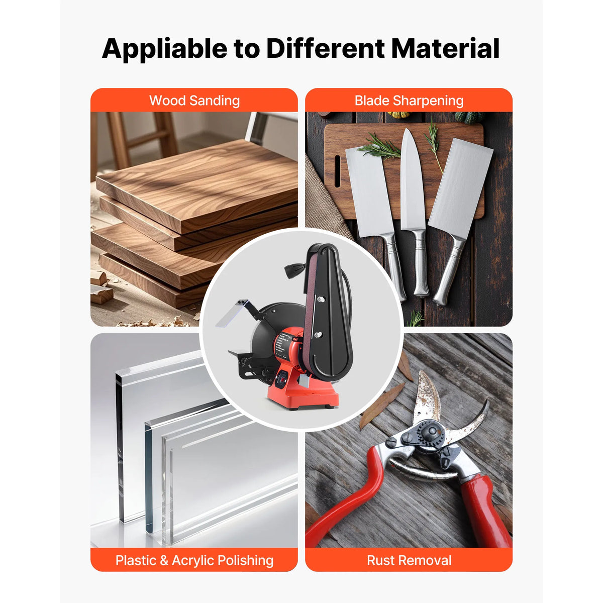 SucceBuy 8" Bench Grinder & 2" x 28" Belt Sander Combo 350W Professional Sanding Machine with LED Work Light for Metalworking