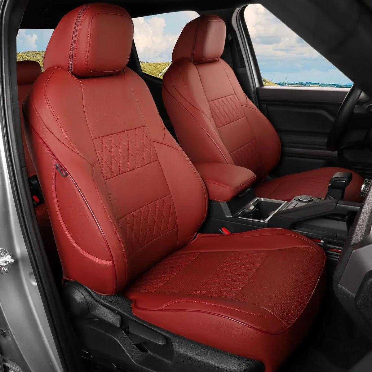 EKR Tacoma Car Seat Covers Custom Fit For Toyota Tacoma 2024-2026 DoubleCab/CrewCab SR/SR5/TRD Sport/TRD Off-Road/Limited Full Set Truck Faux Leather Car Seat Covers Accessories