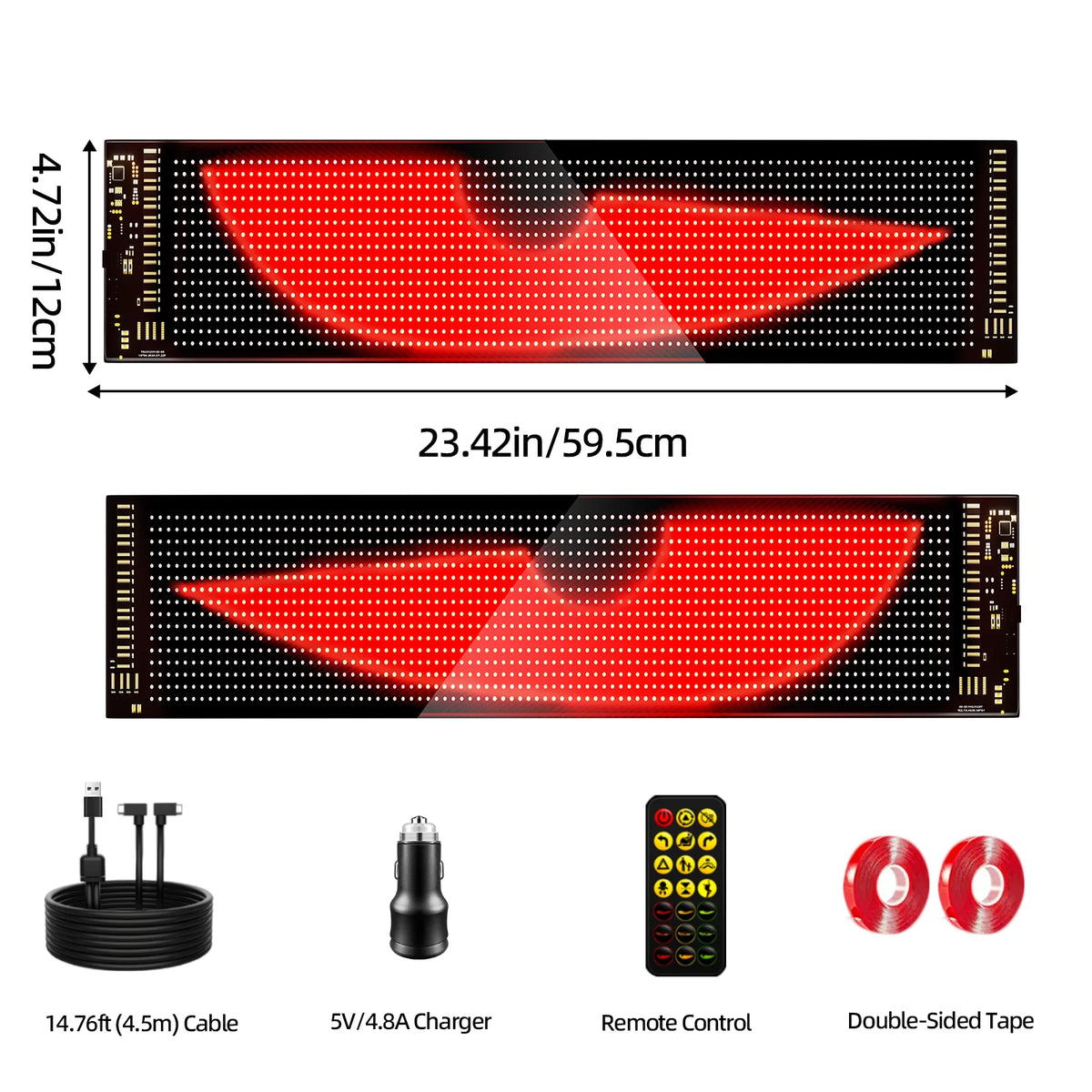 Howdot Devil's Eye High-Brightness LED Windshield Display, Programmable LED Matrix Panel, Ojos Led Para Carro, USB-Powered with Remote & App Control for Sedans, SUVs & Medium Trucks