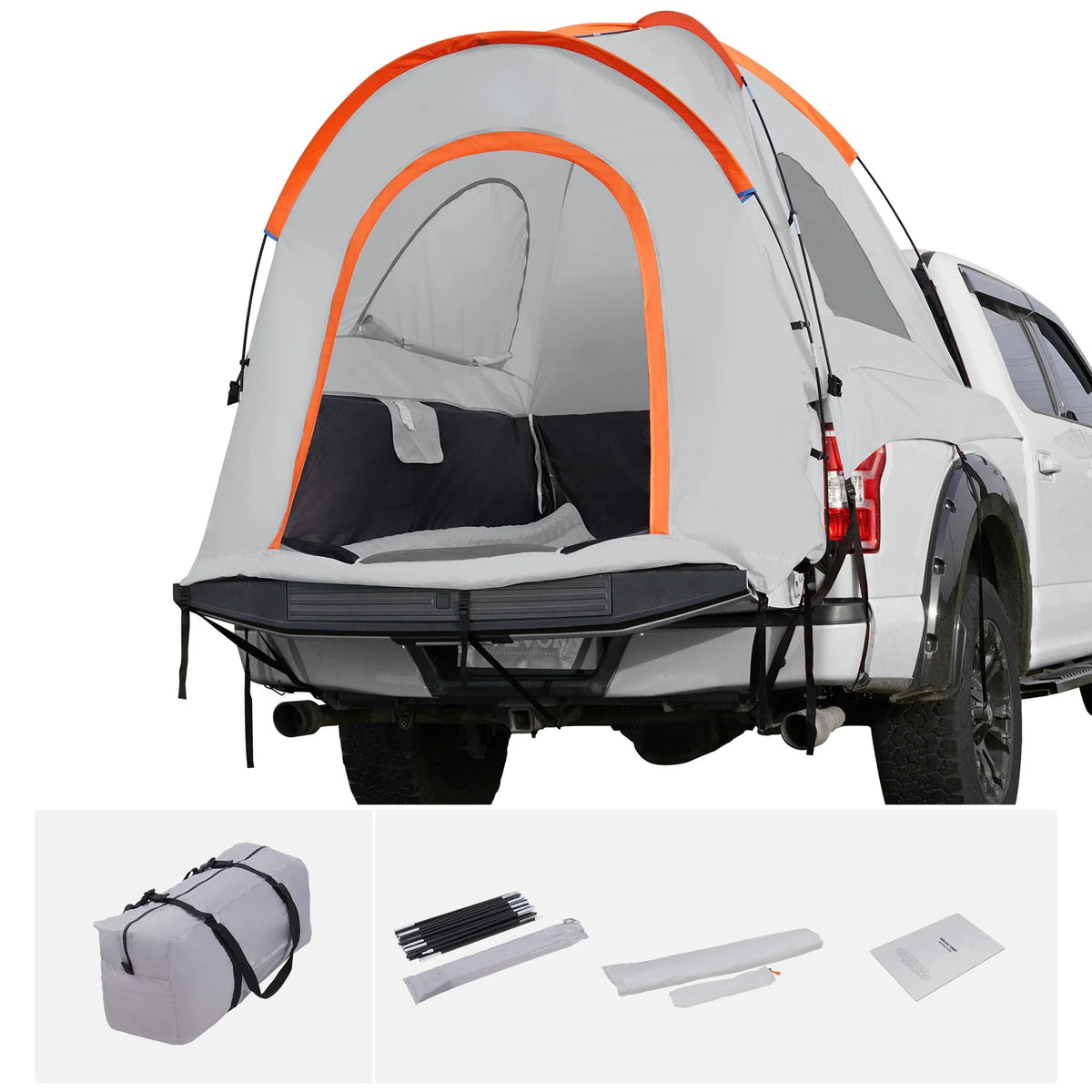 VEVOR SUV Camping Tent8'-8'SUV Tent Attachment for Camping PU2000mm Double Layer Truck Tent Rear Tent for Van Hatch Tailgate