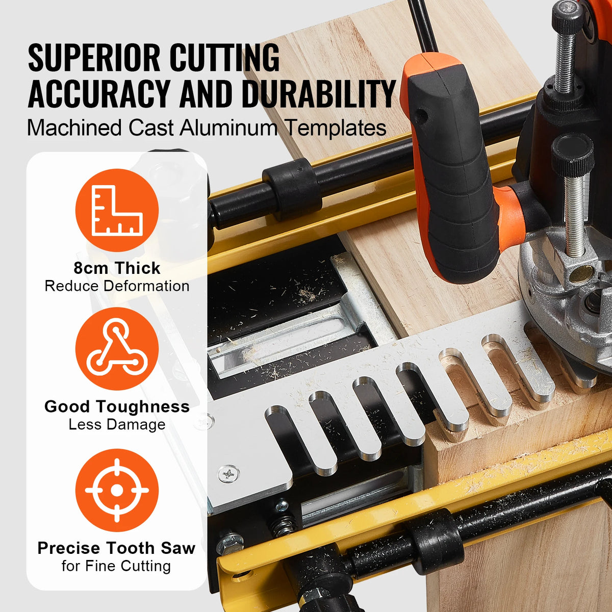 VEVOR Dovetail Jig 12 in Width Dove Tailing Router Jigs with Router Bit & Template Woodworking Tools for Wood Cabinet Making