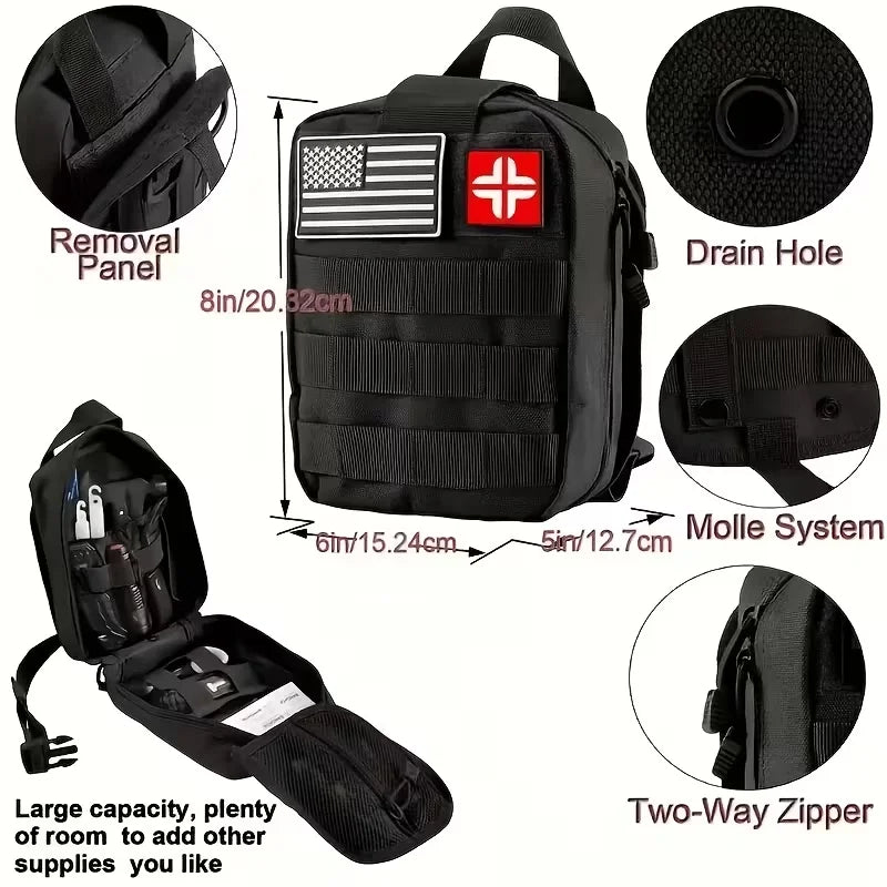 142-Piece Professional Survival And First Aid Kit with Carry Bag Ideal for Men Fathers Camping And Outdoor Adventure Lovers