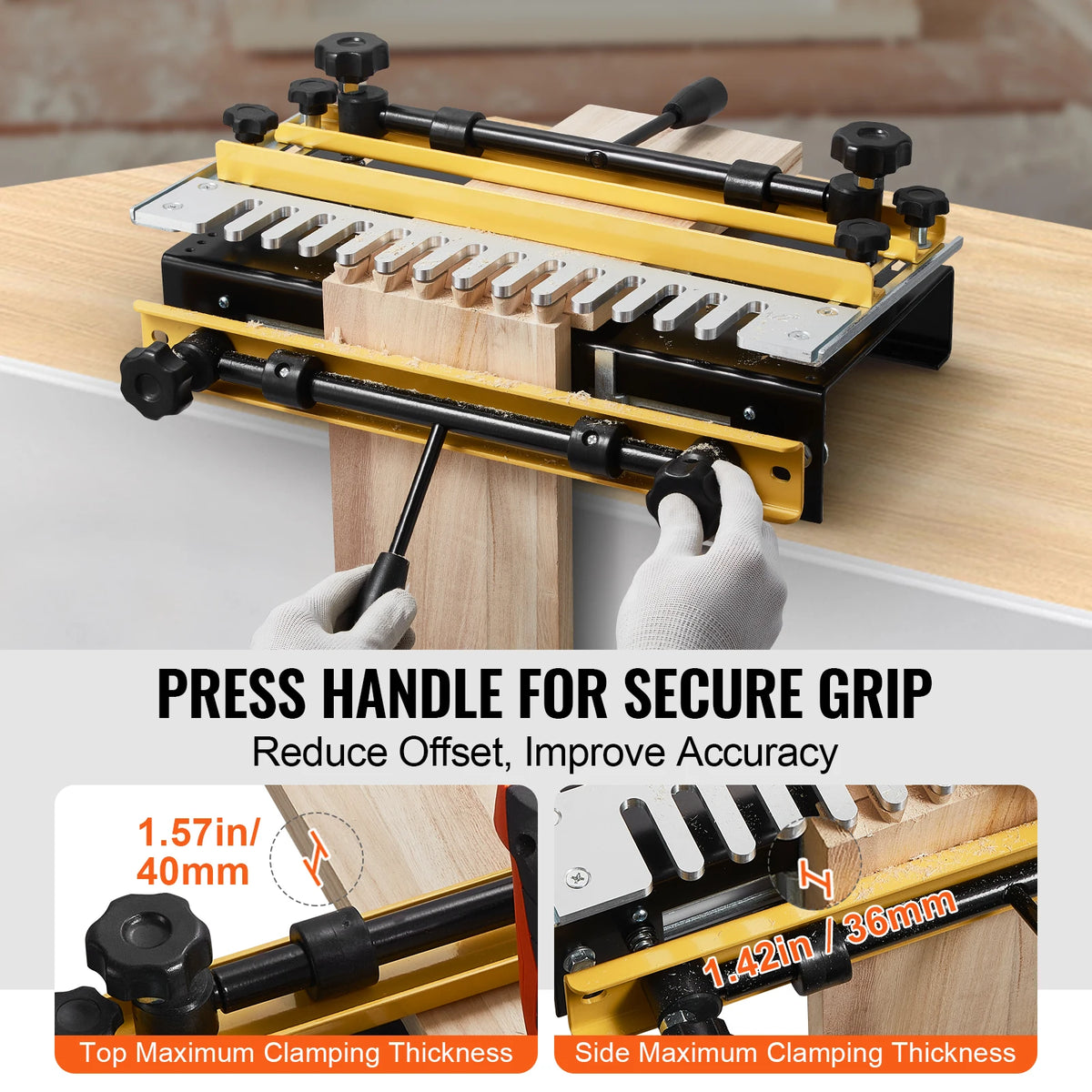VEVOR Dovetail Jig 12 in Width Dove Tailing Router Jigs with Router Bit & Template Woodworking Tools for Wood Cabinet Making