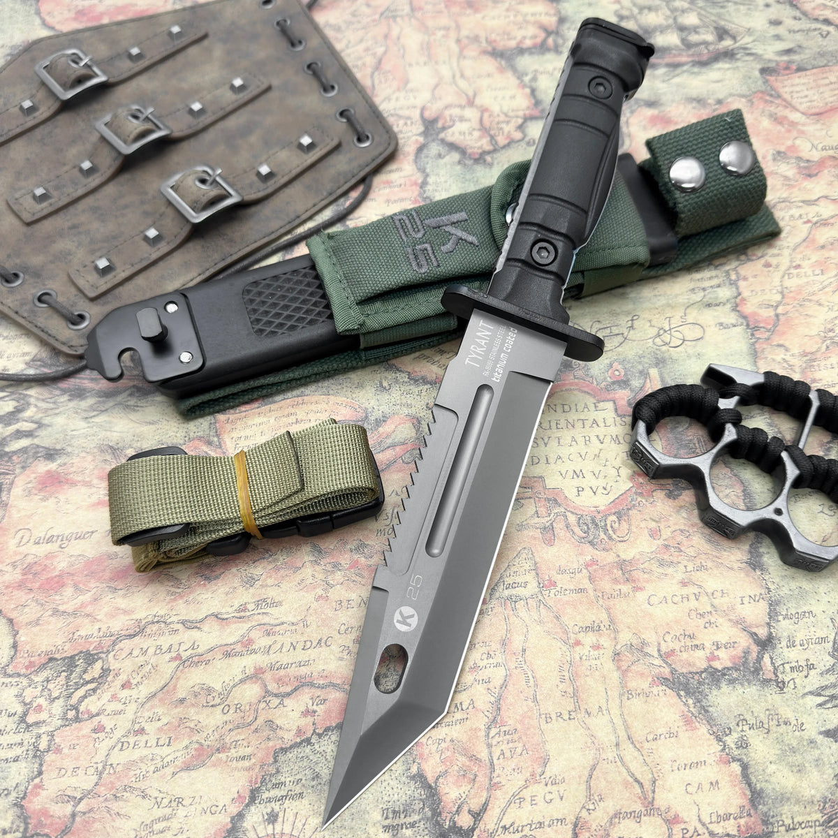 Multifunctional Knife, Essential for Wilderness Survival, Non-Slip Handle, Comes with Sheath, Recommended Gift for Men