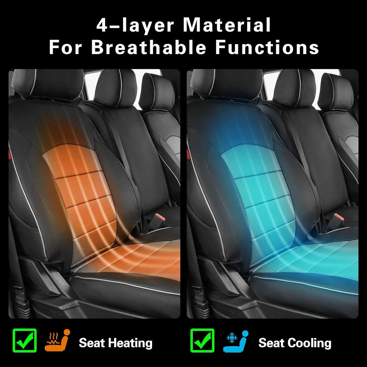 EKR F150 Seat Covers  Custom Fit for Ford F150 SuperCrew 2015-2026 XL/XLT F250/F350/F450 Crewcab 2017-2026 XL/XLT Full Set Trucks Waterproof Leather Seat Protectors