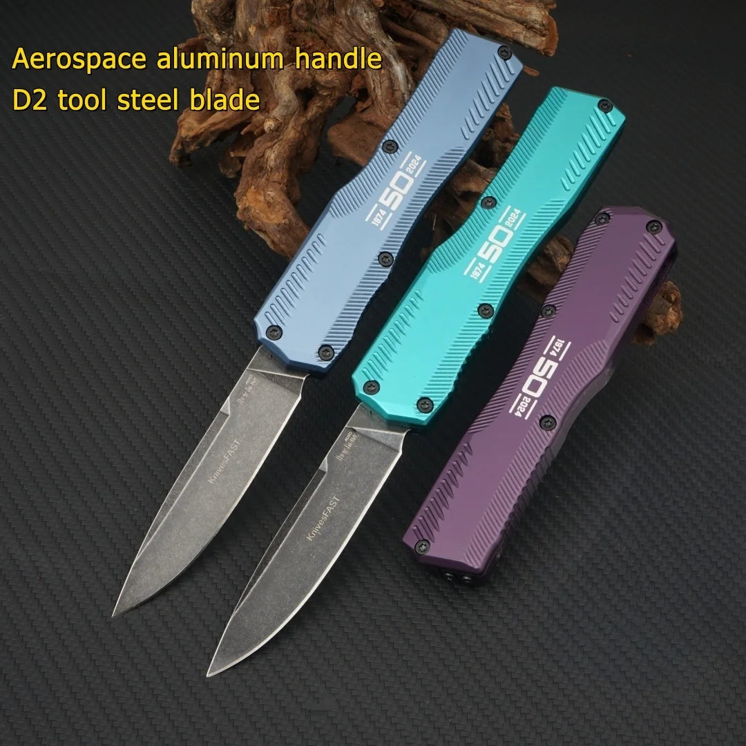 KS 9000 Outdoor Camping Folding Knife, K50 Pocket Knife with D2 Steel Blade & T6 Aluminum Handle, Multi-purpose Outdoor EDC Camping Tool, Ideal Gift for Friends