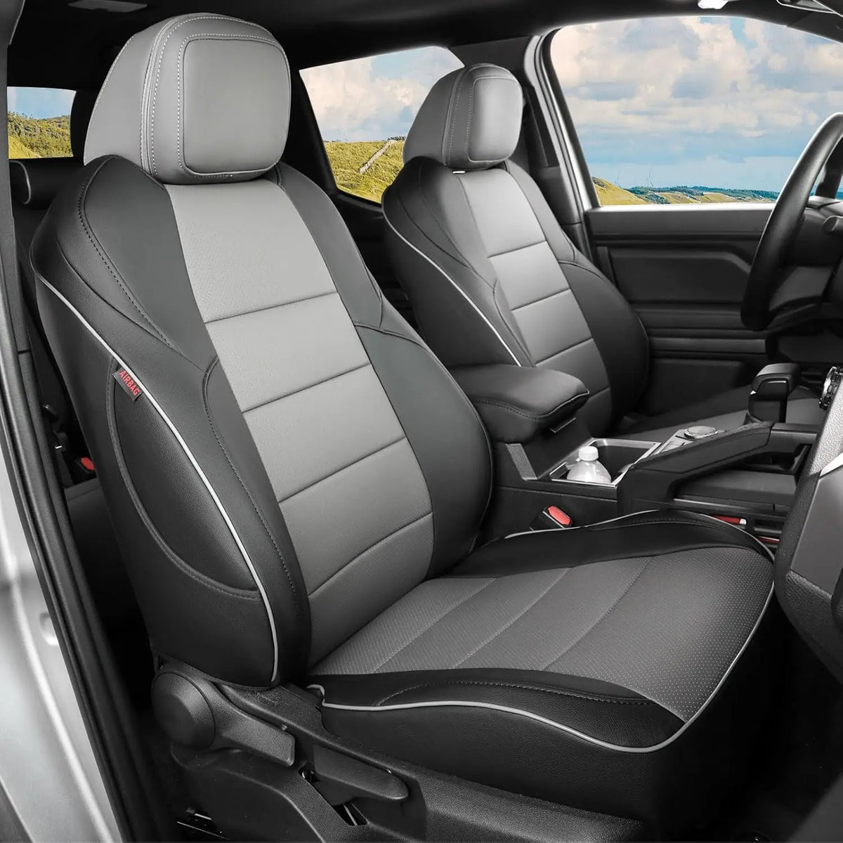 EKR Tacoma Car Seat Covers Custom Fit For Toyota Tacoma 2024-2026 DoubleCab/CrewCab SR/SR5/TRD Sport/TRD Off-Road/Limited Full Set Truck Faux Leather Car Seat Covers Accessories