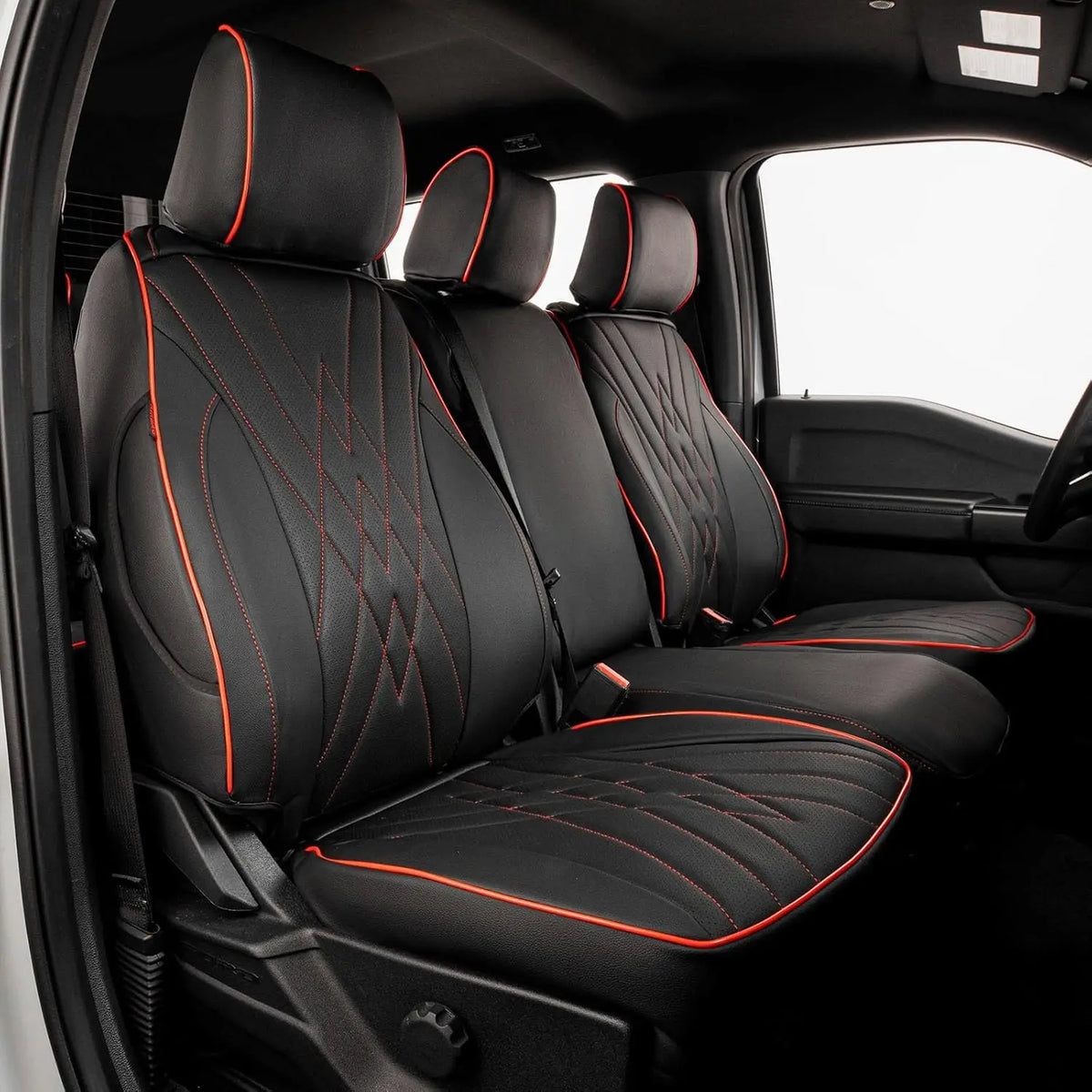 EKR F150 Seat Covers  Custom Fit for Ford F150 SuperCrew 2015-2026 XL/XLT F250/F350/F450 Crewcab 2017-2026 XL/XLT Full Set Trucks Waterproof Leather Seat Protectors