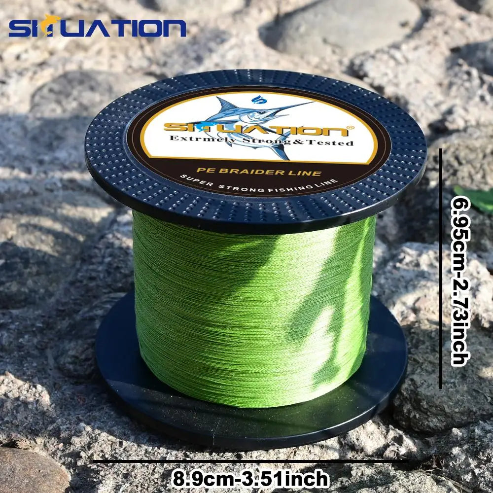 SIIUATION Ultra-Strong PE Braided Fishing Line, 1000M-1094YDS - 4-Strand Multi-Wire, Wear-Resistant, Smooth Long Casting up to 100 LB - Ideal for All Fishing Enthusiasts, Perfect Halloween Gift, Fishing Accessory