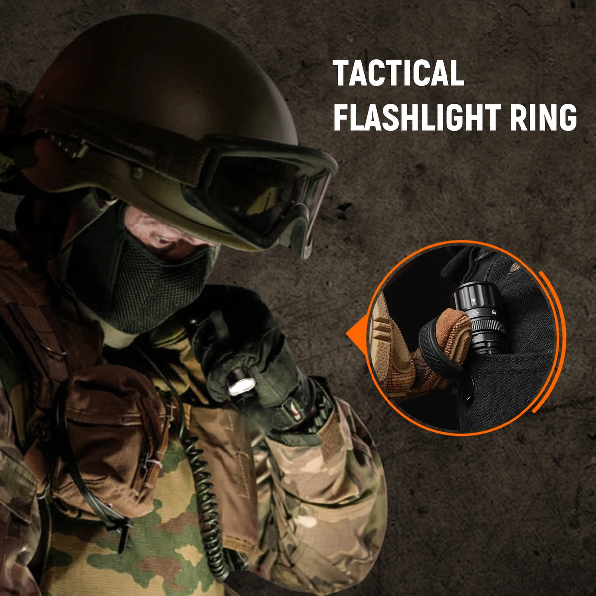 Wurkkos TD07 1300LM Tactical Flashlight 479M Long Throw IP68 Waterproof 18350 Battery Torch Dual Switches and Ring Handle Grip