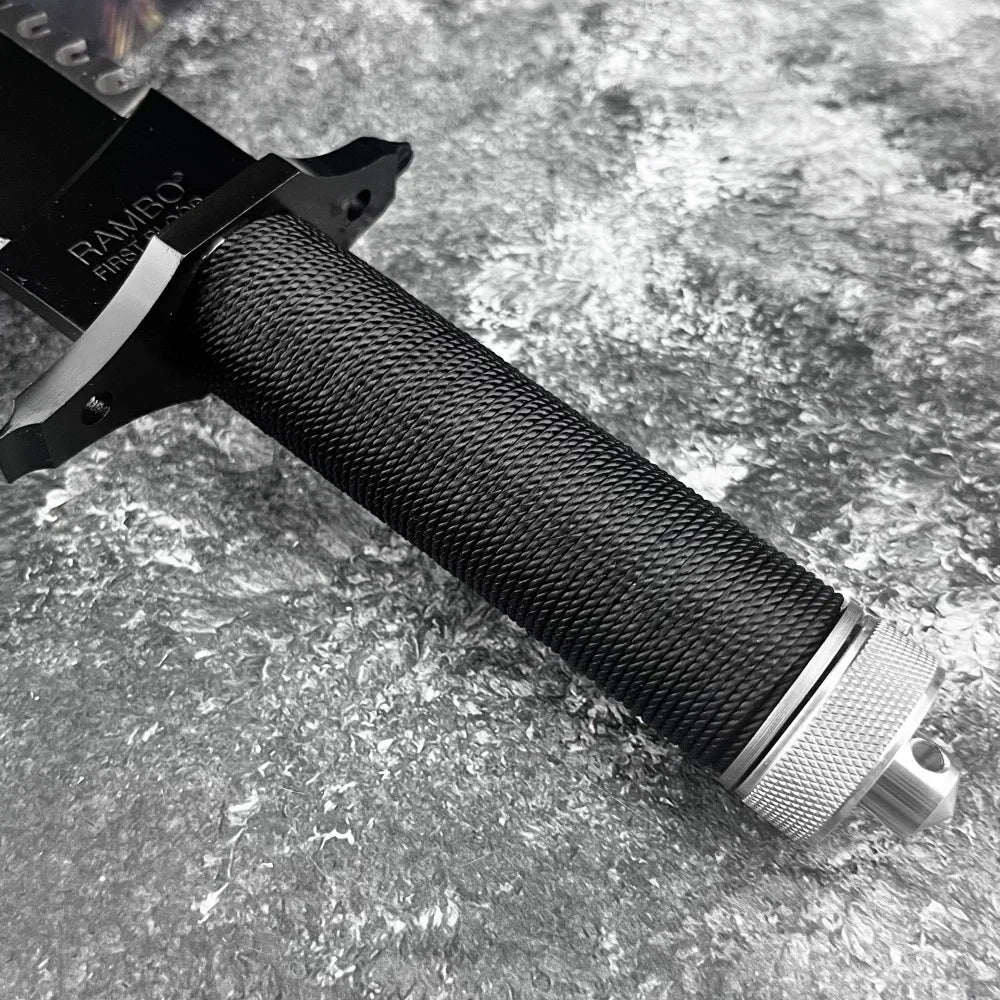RAMBO Fixed Blade Knife 9Cr18Mov Blade Outdoor Hunting Survival Defense Tactical Combat Cutting Durable Camping Knife Men's Gift