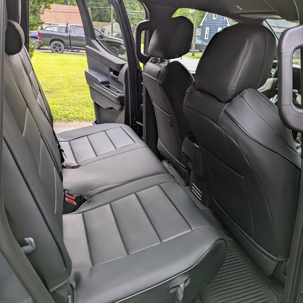 EKR Tacoma Car Seat Covers Custom Fit For Toyota Tacoma 2024-2026 DoubleCab/CrewCab SR/SR5/TRD Sport/TRD Off-Road/Limited Full Set Truck Faux Leather Car Seat Covers Accessories